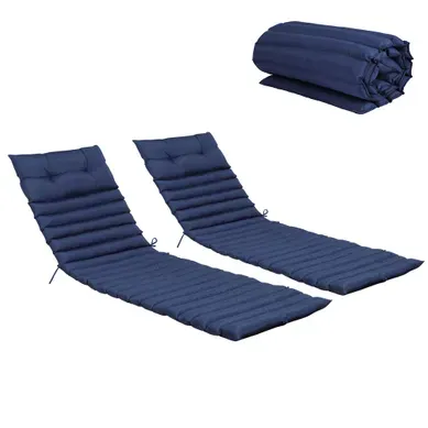 Coussin De Bain De Soleil - Lot De 2 - Sangle Réglable Et Liens De Fixation - Polyester - Bleu Coussin De Bain De Soleil - Lot De 2 - Sangle Réglable Et Liens De Fixation - Polyester - Bleu