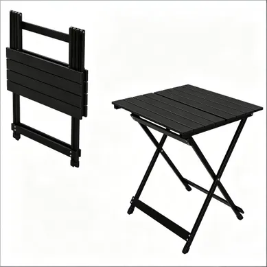 Table De Jardin Pliable En Aluminium - Portable - Patins Antidérapants - Noir 50,5 X 46,5 X 60 Cm Table De Jardin Pliable En Aluminium - Portable - Patins Antidérapants - Noir 50,5 X 46,5 X 60 Cm