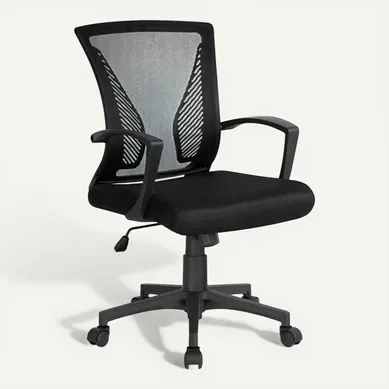 Fauteuil De Bureau En Maille à Roulettes Charge 125 Kg Noir Fauteuil De Bureau En Maille à Roulettes Charge 125 Kg Noir