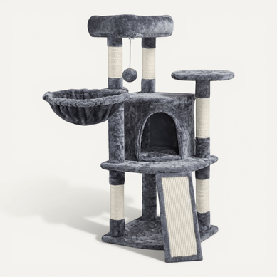 Arbre à Chat Multiniveau Tour De Jeux Pour Chatons 106 Cm H Gris Foncé Arbre à Chat Multiniveau Tour De Jeux Pour Chatons 106 Cm H Gris Foncé