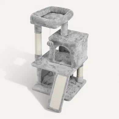 Arbre à Chat Avec Griffoir Et Poteaux En Sisal 91 Cm De Haut Gris Clair Arbre à Chat Avec Griffoir Et Poteaux En Sisal 91 Cm De Haut Gris Clair