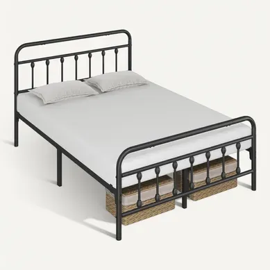 Lit Double En Métal Pour Petits Espaces Adultes 140x200 cm