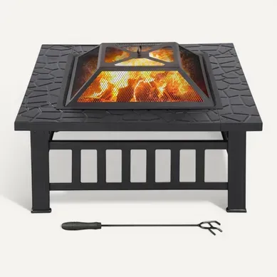 Brasero Extérieur 3 En 1 Carrée Multifonctionnelle 81x81x50 Cm Brasero Extérieur 3 En 1 Carrée Multifonctionnelle 81x81x50 Cm