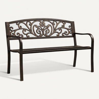 Banc De Jardin En Métal 127 X 63 X 86,5cm Extérieur