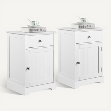 Lot De 2 Tables De Chevet Avec Tiroir Table De Nuit Carrée Avec Tablette