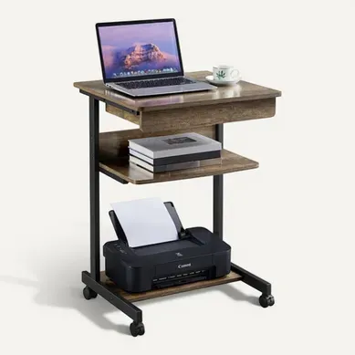 Table Informatique Bureau D'ordinateur 56 X 51 X 79 Cm Taupe