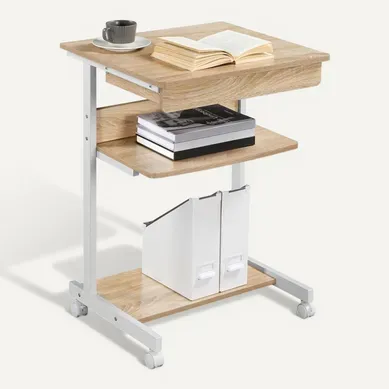 Table Informatique Bureau D'ordinateur Portable Roulant Poste De Travail 56 X 51 X 79 Cm Chêne Clair Table Informatique Bureau D'ordinateur Portable Roulant Poste De Travail 56 X 51 X 79 Cm Chêne Clair