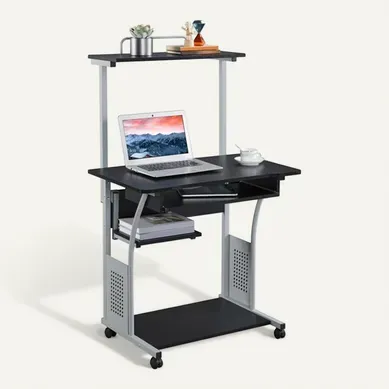 Bureau Informatique Avec 3 Tablettes De Rangement Noir Bureau Informatique Avec 3 Tablettes De Rangement Noir