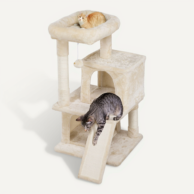 Arbre à Chat Avec Griffoir Et Poteaux En Sisal Centre D'activités Beige Arbre à Chat Avec Griffoir Et Poteaux En Sisal Centre D'activités Beige