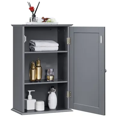 Meuble De Rangement Suspendu Salle De Bain, 35 X 20,7 X 55 Cm Gris Foncé Meuble De Rangement Suspendu Salle De Bain, 35 X 20,7 X 55 Cm Gris Foncé