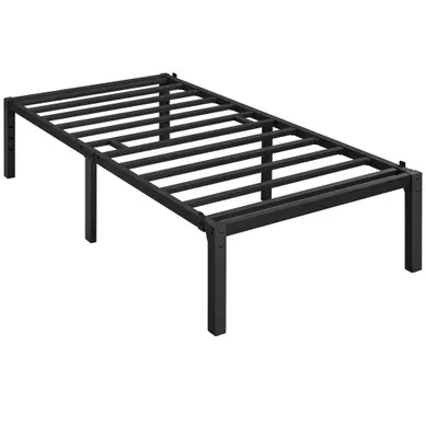Cadre De Lit 90x200 Cm - Métallique Avec Support à Lattes - Noir Cadre De Lit 90x200 Cm - Métallique Avec Support à Lattes - Noir