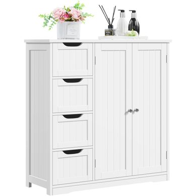 Armoire Meuble Rangement Salle De Bain Cuisine Toilette Chambre En Bois Sur Pied  81 × 30 × 83 Cm