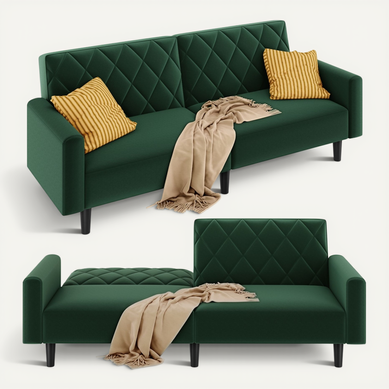 Canapé Droit Convertible En Tissu Canapé 2 Places Avec Dossier Inclinable Et Accoudoirs Vert Canapé Droit Convertible En Tissu Canapé 2 Places Avec Dossier Inclinable Et Accoudoirs Vert