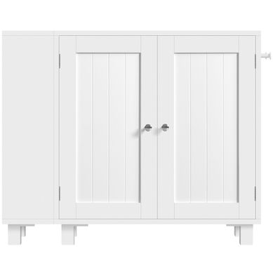 Meuble Sous Lavabo à 3 Portes Avec 2 Rangements Latéraux Blanc Meuble Sous Lavabo à 3 Portes Avec 2 Rangements Latéraux Blanc