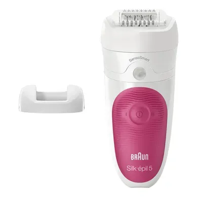 Épilateur Silk-épil 5 5/500 Sensosmart Rose, Blanc 28 Pince(s) Épilateur Silk-épil 5 5/500 Sensosmart Rose, Blanc 28 Pince(s)