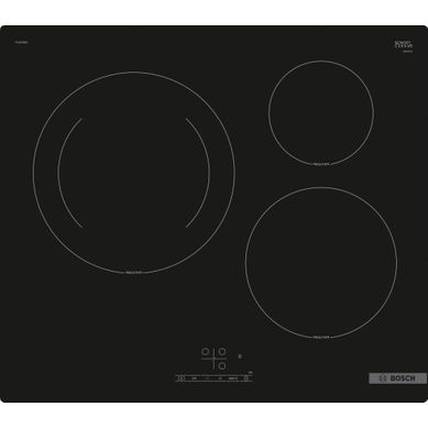 Table induction BOSCH PUJ61RBB5E série 4 noir Table induction BOSCH PUJ61RBB5E série 4 noir vue de face