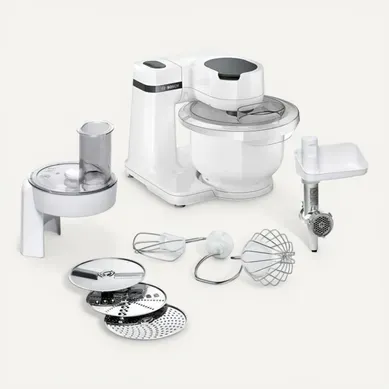 Robot Pâtissier  Serie 2 - 700 W - 4 Vitesses - 3,8 L - 3 Disques - Hachoir à Viande - Blanc