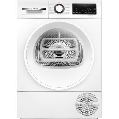 Sèche linge hublot BOSCH WQG13500FR 9kg Blanc Sèche linge hublot BOSCH WQG13500FR 9kg Blanc vue de face