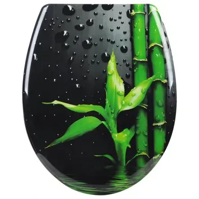 Abattant De Toilette En Duroplast Avec Charnière.couvercle De Wc.45.5x37.1cm.bambou Noir Abattant De Toilette En Duroplast Avec Charnière.couvercle De Wc.45.5x37.1cm.bambou Noir