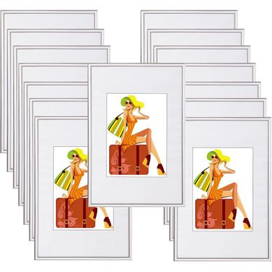 Cadre Photo Blanc Lot De 15 Pièces Avec Passe-partout Pour Image 13x18cm.new Life Style Cadre Photo Blanc Lot De 15 Pièces Avec Passe-partout Pour Image 13x18cm.new Life Style