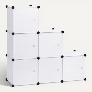 Armoire. Penderie Pour Le Stockage De Vêtements/Livres. Étagère De Rangement Diy. 6 Cubes. Blanc