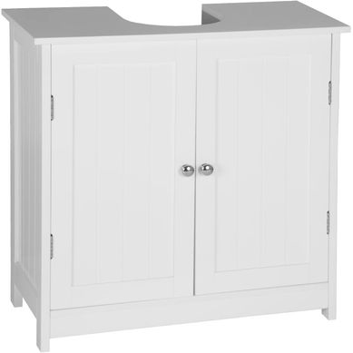 Meuble De Rangement En Bois-Meuble De Salle De Bain-Armoire De Salle De Bain 60x60x30 Cm-Blanc