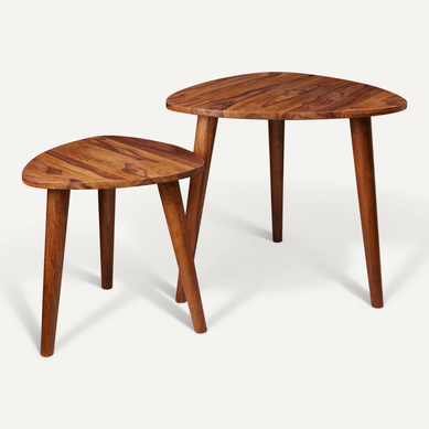 Tables Gigogne Bois Massif Table D'appoint Lot De 2 Table Basse Ensemble Sheesham