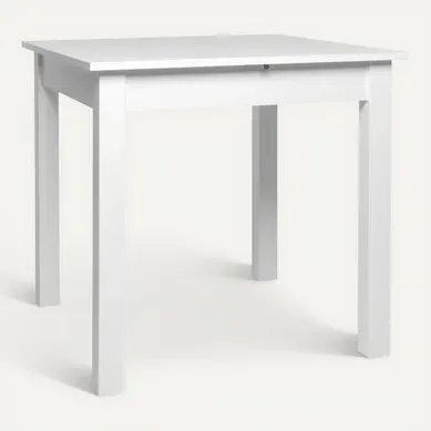 Table extensible L. 80/120 cm DORA Blanc Table extensible L. 80/120 cm DORA Blanc vue 3/4