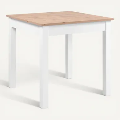 Table extensible L. 80/120 cm DORA Imitation chêne/ blanc Table extensible L. 80/120 cm DORA Imitation chêne/ blanc vue 3/4