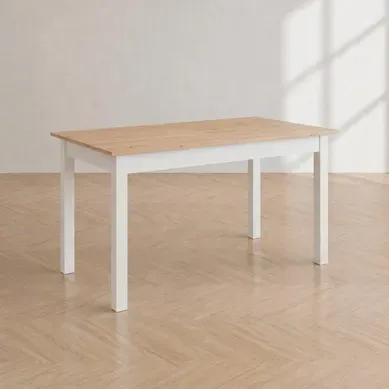 Table extensible L. 140/180 cm DORA Imitation chêne /blanc