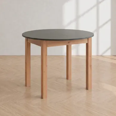 Table ronde extensible 100/140 DORA Imitation chêne et gris