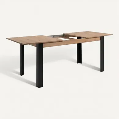 Table Extensible Tolosa — Chêne Artisan 150→200 Cm, Pieds Noirs, 8–10 Pers