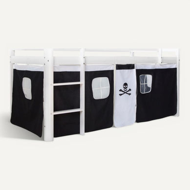 Rideau De Lit En Coton Noir Pour Lit Mi-haut - Idéal Pour Enfants Rideau De Lit En Coton Noir Pour Lit Mi-haut - Idéal Pour Enfants