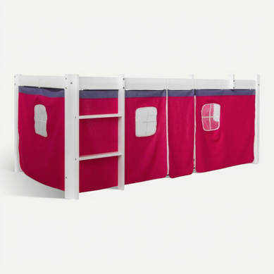 Rideau De Lit En Coton Rose Pour Mi-haut Enfant - Facile à Installer Rideau De Lit En Coton Rose Pour Mi-haut Enfant - Facile à Installer