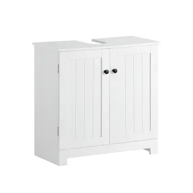 Meuble Sous-lavabo à 2 Étages Et 2 Portes Meuble De Rangement De Salle De Bain, BZr18-w Meuble Sous-lavabo à 2 Étages Et 2 Portes Meuble De Rangement De Salle De Bain, BZr18-w