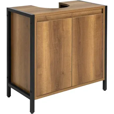 Meuble Sous-lavabo Meuble Sous-vasque à 2 Étages Et 2 Portes, Meuble Sur Pied, BZr63-pf Meuble Sous-lavabo Meuble Sous-vasque à 2 Étages Et 2 Portes, Meuble Sur Pied, BZr63-pf