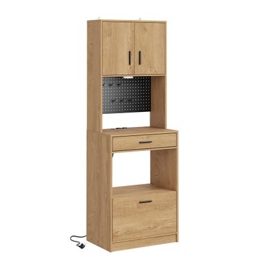 Armoire Haute Multifonction Chêne Clair 60x40x170cm Fsb98-e-n