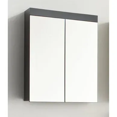 Meuble De Salle De Bain - Armoire De Toilette - Miroir - 2 Portes - Gris - L60xp17xh77cm - Amanda Meuble De Salle De Bain - Armoire De Toilette - Miroir - 2 Portes - Gris - L60xp17xh77cm - Amanda