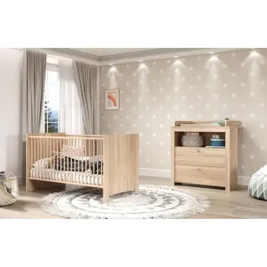 Ensemble Chambre Bébé 2 Pièces Olivia : Lit 70x140 + Commode Ensemble Chambre Bébé 2 Pièces Olivia : Lit 70x140 + Commode