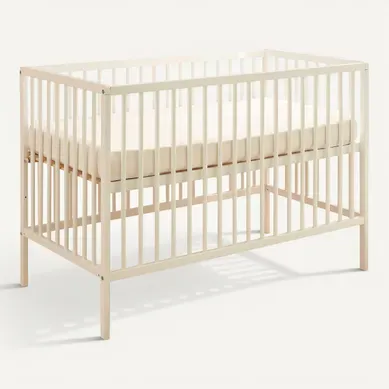 Lit bébé 60x120 cm CELIA Blanc Lit bébé 60x120 cm CELIA Blanc vue 3/4
