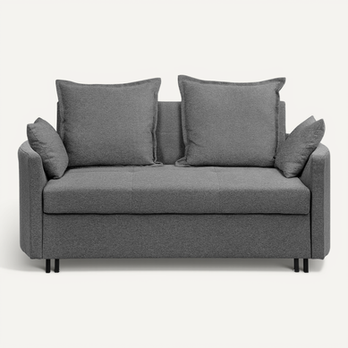 Canapé Convertible 2 Places En Tissu Gris Hovin Canapé Convertible 2 Places En Tissu Gris Hovin