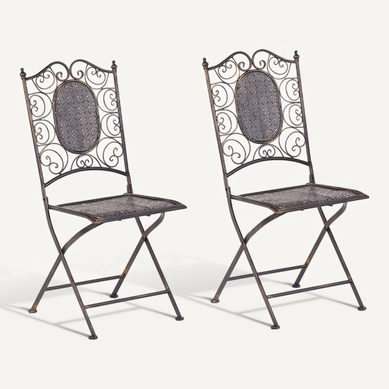 Chaise De Jardin Set De 2 Métal Noir Bormio