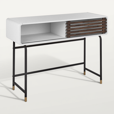 Console Blanc Et Bois Sombre Rifle Console Blanc Et Bois Sombre Rifle