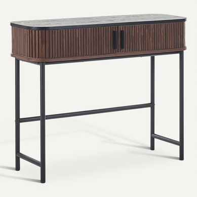 Console Bois Sombre Et Noir Jose Console Bois Sombre Et Noir Jose