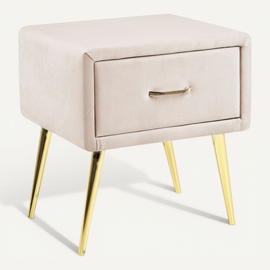 Table De Chevet Velours Beige Clair Flayat Table De Chevet Velours Beige Clair Flayat