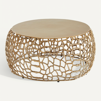 Table Basse Ronde Métal 66x66x30 Cm Petite Table De Salon Moderne