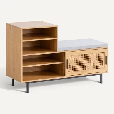 Banc De Rangement à Chaussure Entrée 120 Cm Étagère à Chaussures Chêne Banc De Rangement à Chaussure Entrée 120 Cm Étagère à Chaussures Chêne