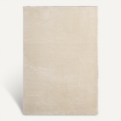 Tapis Moelleux Poils Courts, Antidérapant, Lavable, Soft, Beige, 160 X 220 Cm