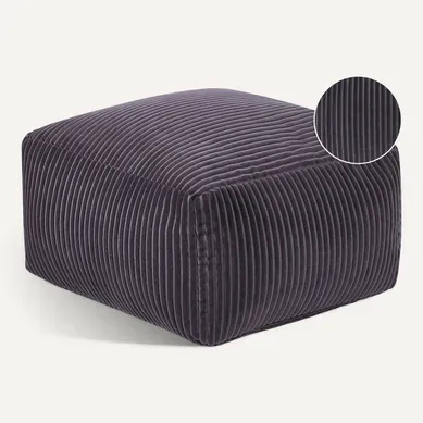 Pouf En Velours Côtelé Gris Foncé 50 X 50 X 30 Cm Mukki Pouf En Velours Côtelé Gris Foncé 50 X 50 X 30 Cm Mukki