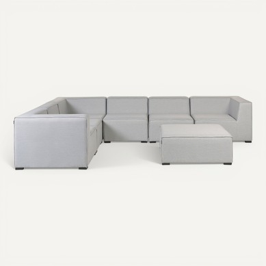 Canapé De Jardin Côté Droit Polyester Gris Clair Arezzo